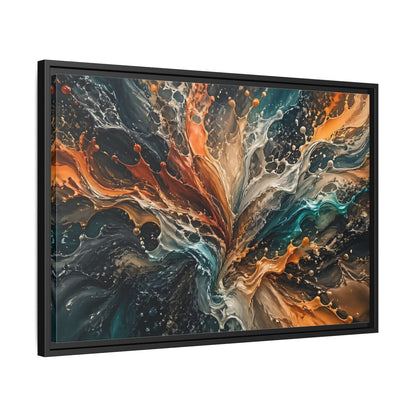 Side Mockup 14. Abstract Liquid Splash Colorful Liquid Art shown as stretched canvas wall art