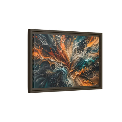 Side Mockup 5. Abstract Liquid Splash Colorful Liquid Art shown as stretched canvas wall art