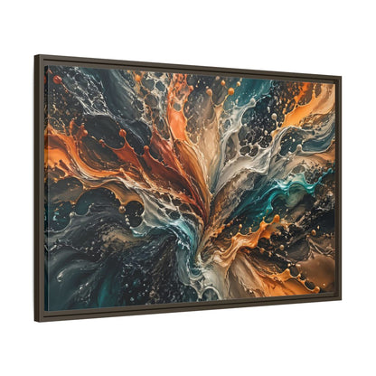 Main Mockup. Abstract Liquid Splash Colorful Liquid Art shown as stretched canvas wall art