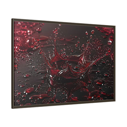 Side Mockup 8. Abstract Liquid Splash Red Splash Art shown as stretched canvas wall art