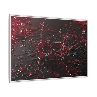 Side Mockup 7. Abstract Liquid Splash Red Splash Art shown as stretched canvas wall art