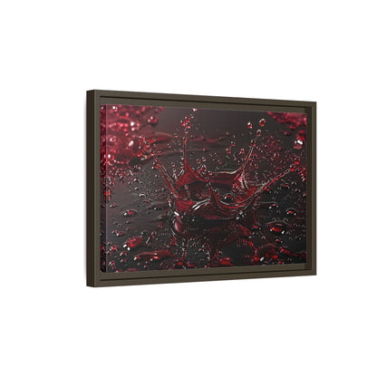 Side Mockup 5. Abstract Liquid Splash Red Splash Art shown as stretched canvas wall art