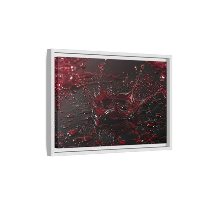 Side Mockup 4. Abstract Liquid Splash Red Splash Art shown as stretched canvas wall art
