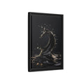 Side Mockup 6. Abstract Liquid Wave Black And Gold shown as stretched canvas wall art