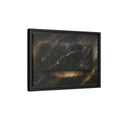 Side Mockup 6. Abstract Marble Black And Gold Marble shown as stretched canvas wall art