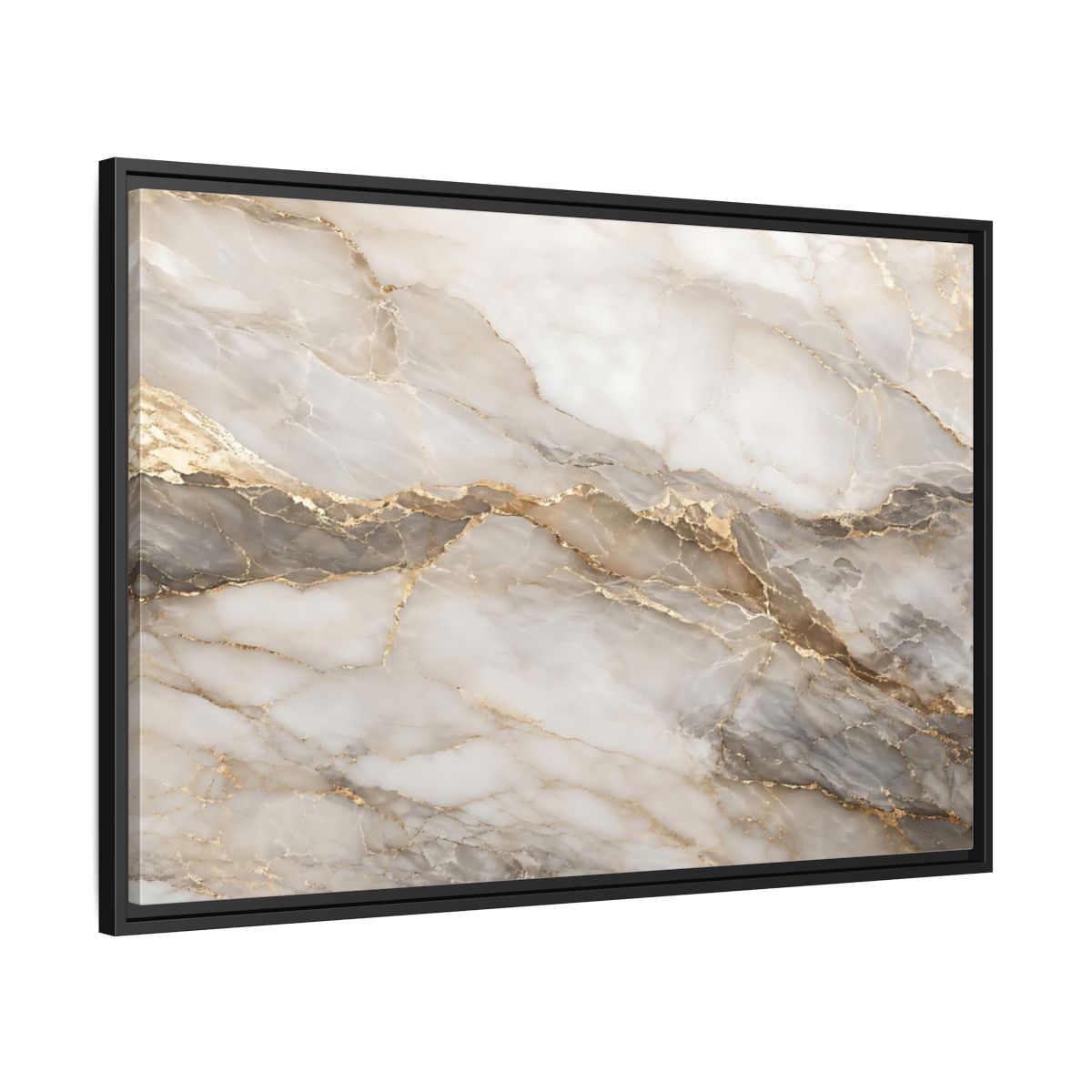 Side Mockup 13. Abstract Marble Gold And Gray Marble shown as stretched canvas wall art