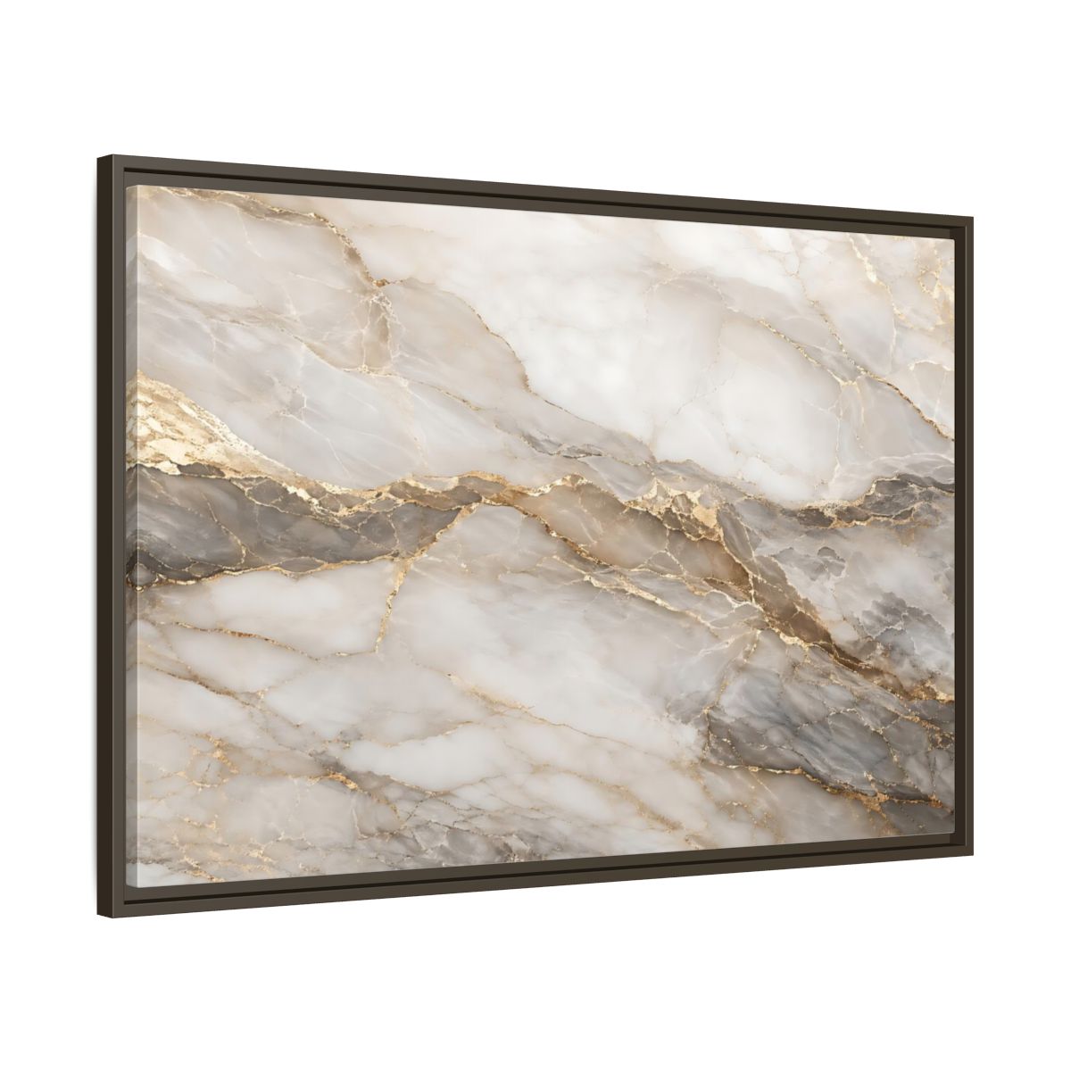 Main Mockup. Abstract Marble Gold And Gray Marble shown as stretched canvas wall art