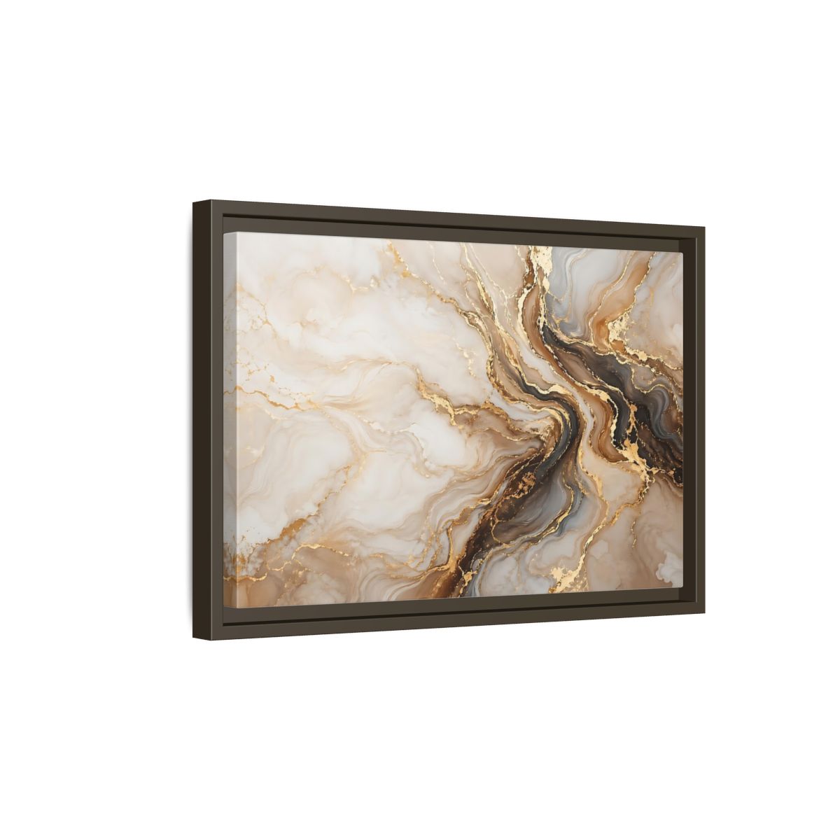Side Mockup 5. Abstract Marble Gold Marble Abstract shown as stretched canvas wall art
