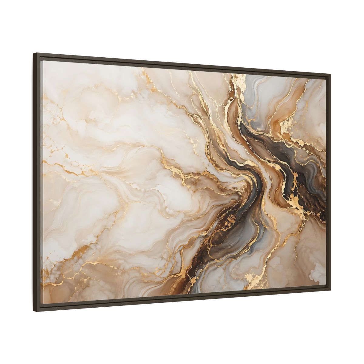 Side Mockup 8. Abstract Marble Gold Marble Abstract shown as stretched canvas wall art