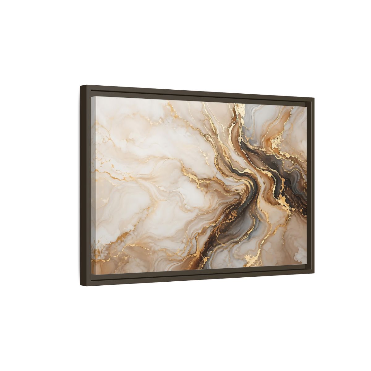Side Mockup 2. Abstract Marble Gold Marble Abstract shown as stretched canvas wall art