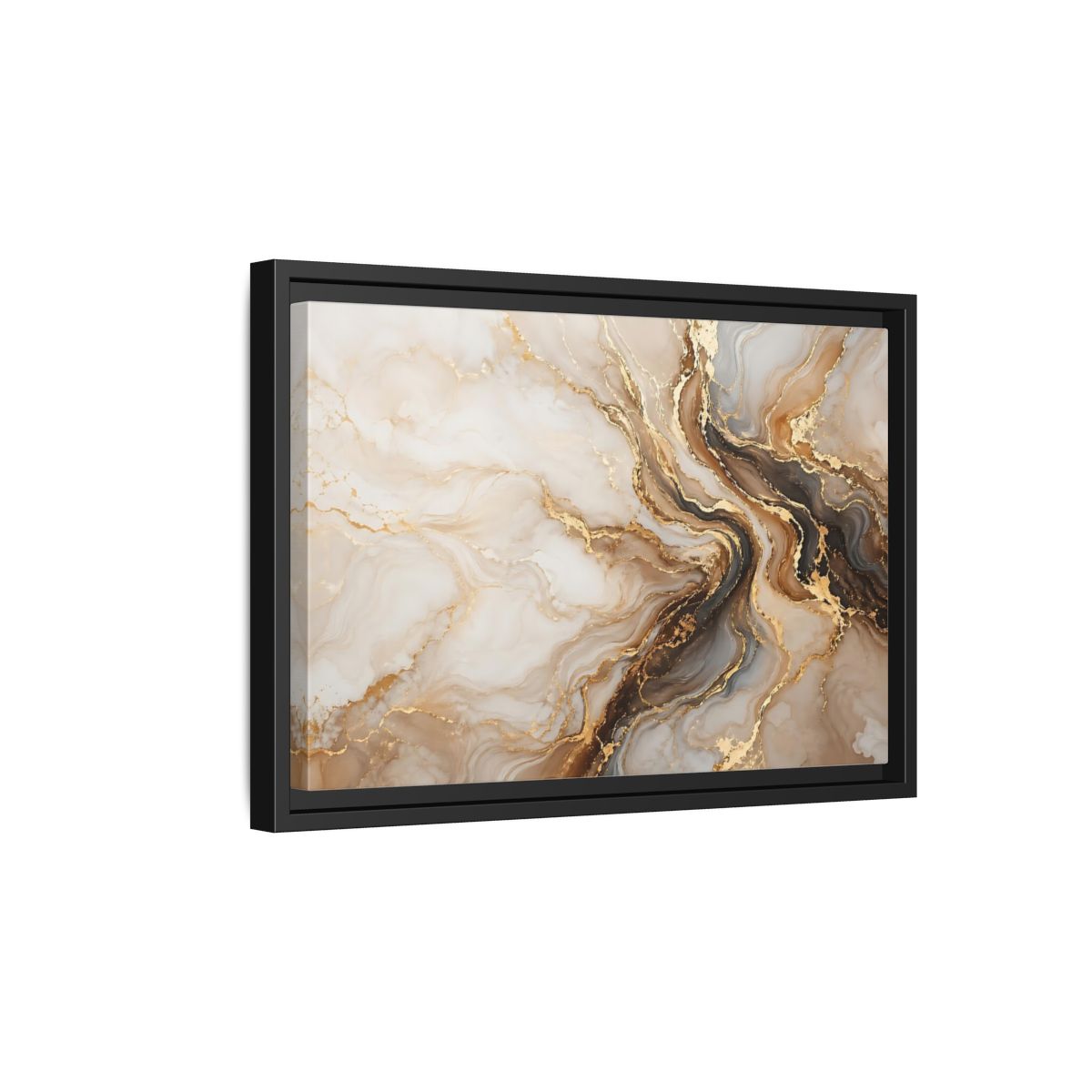 Side Mockup 6. Abstract Marble Gold Marble Abstract shown as stretched canvas wall art