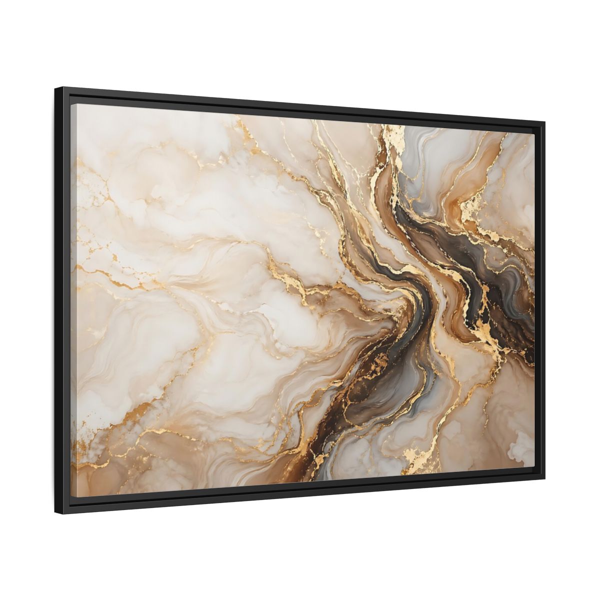 Side Mockup 13. Abstract Marble Gold Marble Abstract shown as stretched canvas wall art