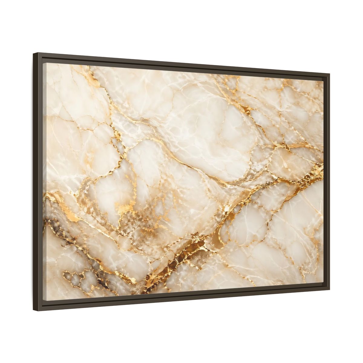 Main Mockup. Abstract Marble Gold Marble shown as stretched canvas wall art