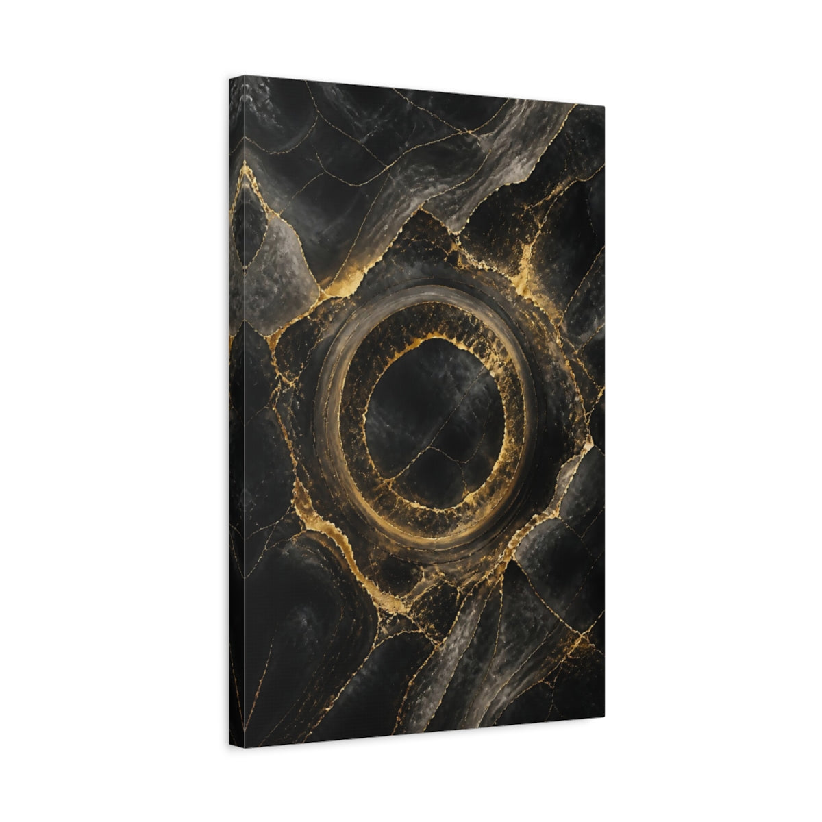 Side Mockup 3. Abstract Marble Ring shown as canvas print