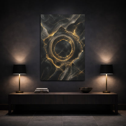 Mockup 3. Abstract Marble Ring shown as canvas print