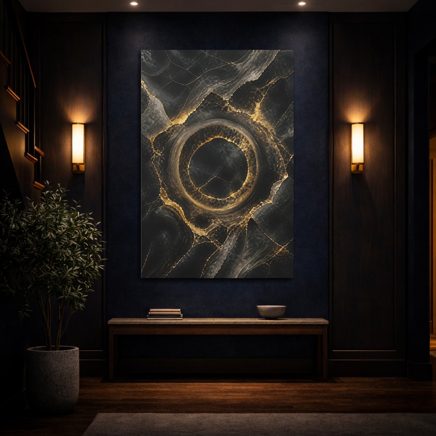 Mockup 4. Abstract Marble Ring shown as canvas print