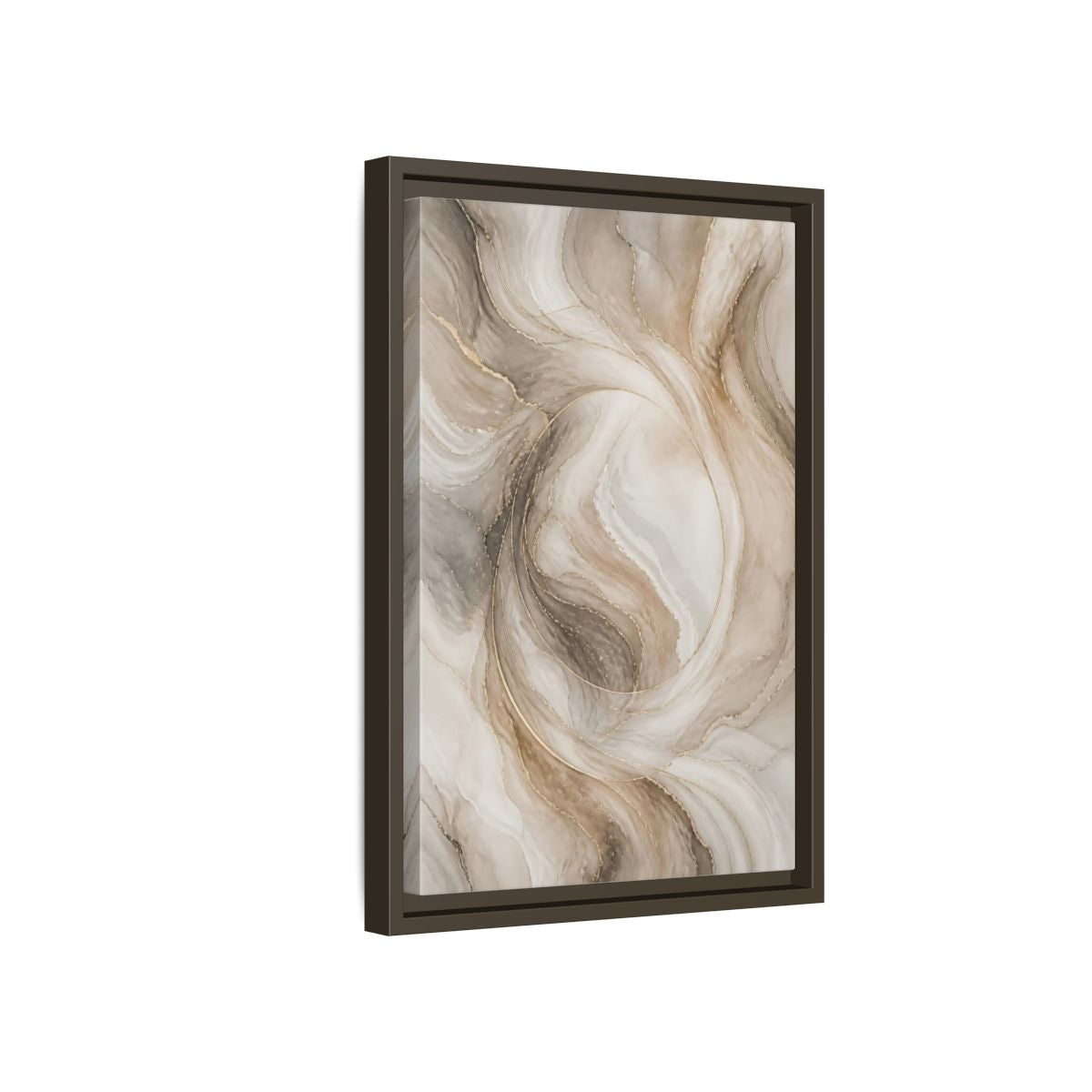 Side Mockup 5. Abstract Marble Swirl shown as framed canvas print