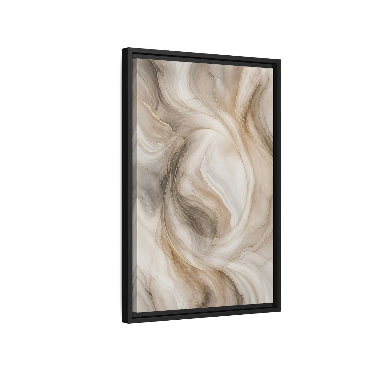 Side Mockup 3. Abstract Marble Swirl shown as framed canvas print