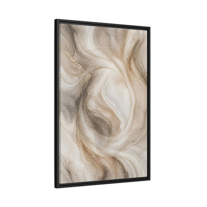 Side Mockup 13. Abstract Marble Swirl shown as framed canvas print