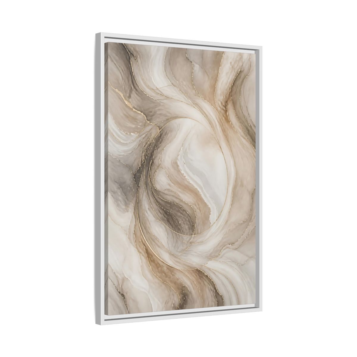 Side Mockup 10. Abstract Marble Swirl shown as framed canvas print
