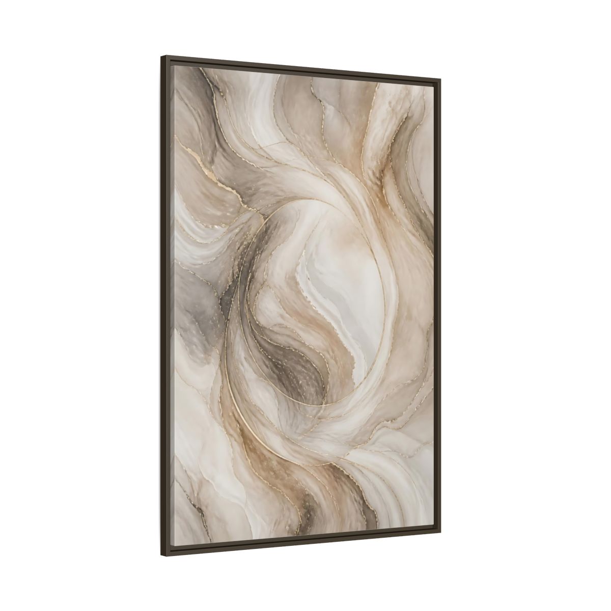 Side Mockup 8. Abstract Marble Swirl shown as framed canvas print