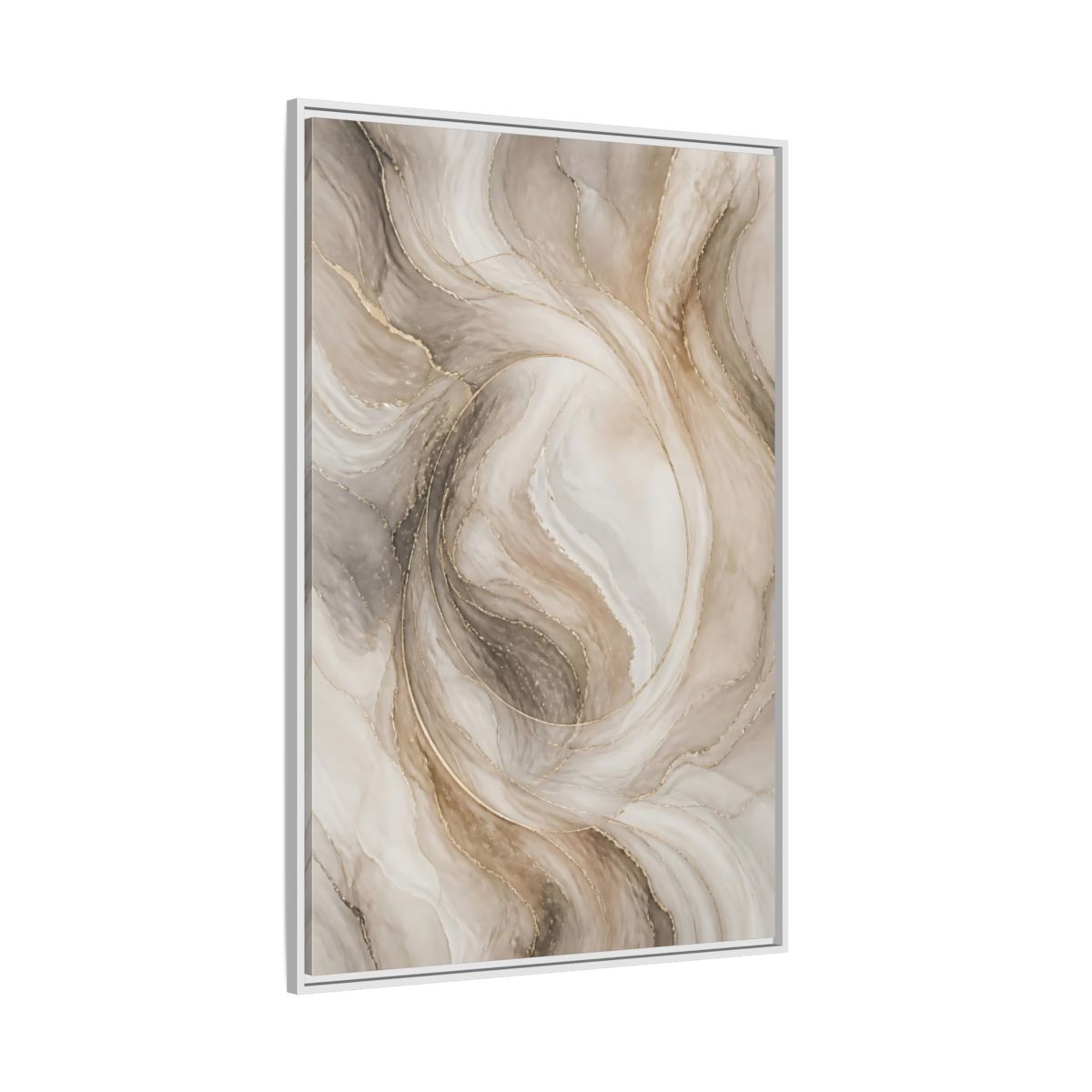 Side Mockup 7. Abstract Marble Swirl shown as framed canvas print