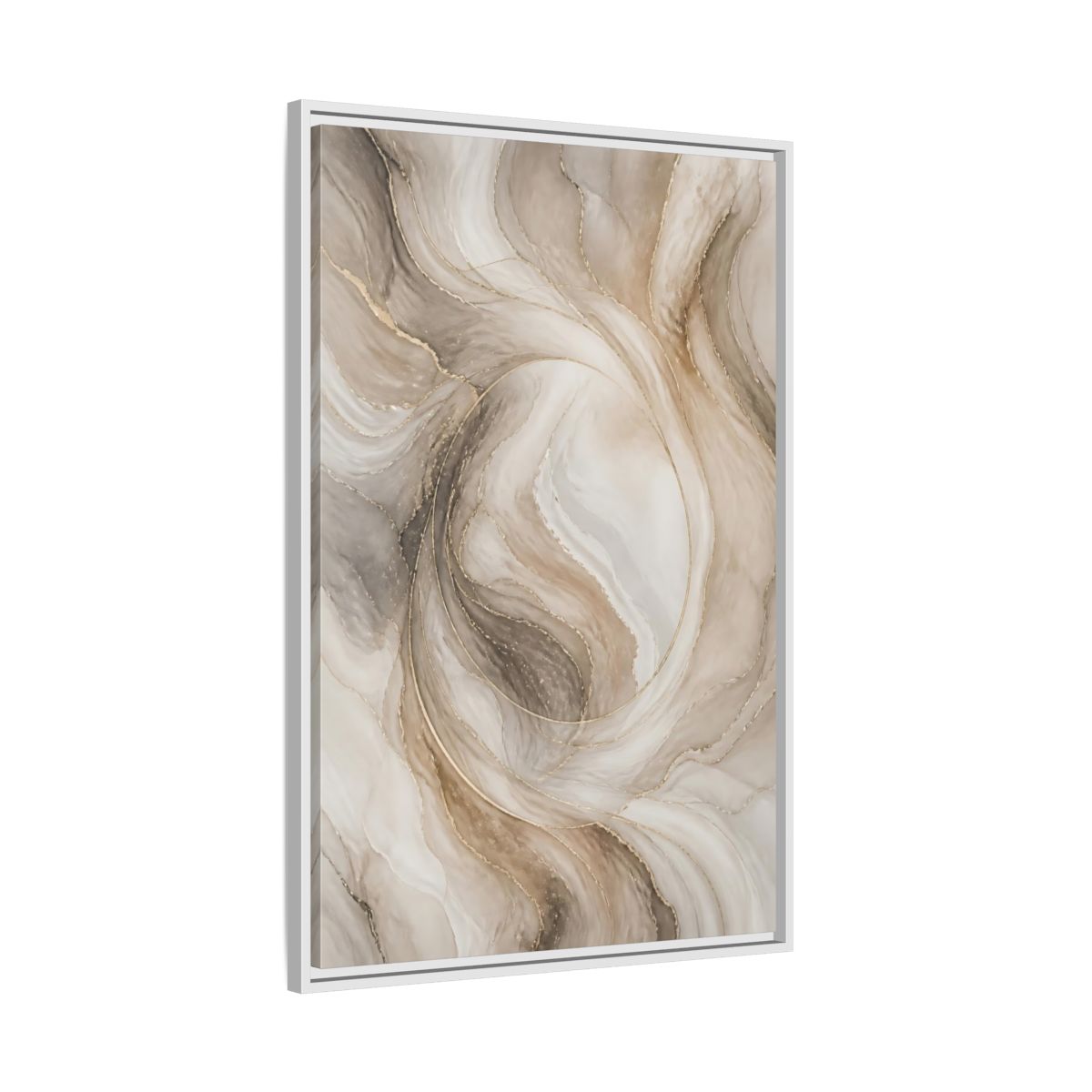 Side Mockup 9. Abstract Marble Swirl shown as framed canvas print