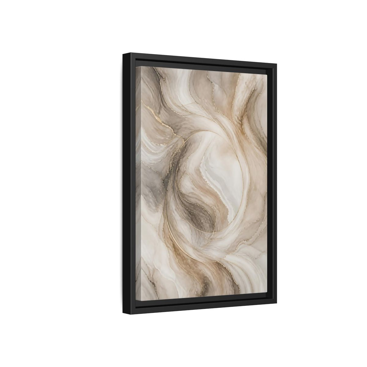 Side Mockup 6. Abstract Marble Swirl shown as framed canvas print