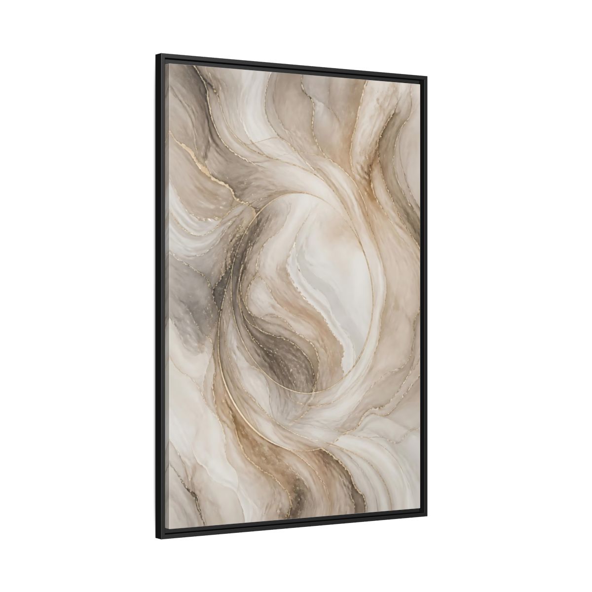 Side Mockup 12. Abstract Marble Swirl shown as framed canvas print