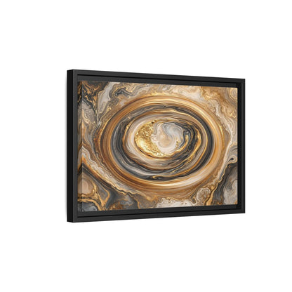 Side Mockup 6. Abstract Marble Swirl Gold Black White Abstract shown as stretched canvas wall art