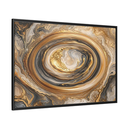 Side Mockup 12. Abstract Marble Swirl Gold Black White Abstract shown as stretched canvas wall art