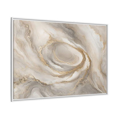 Side Mockup 7. Abstract Marble Swirl Neutral Gold Swirl shown as stretched canvas wall art