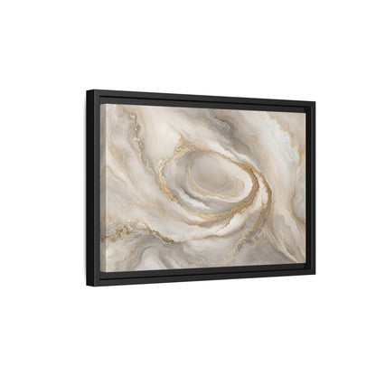 Side Mockup 6. Abstract Marble Swirl Neutral Gold Swirl shown as stretched canvas wall art