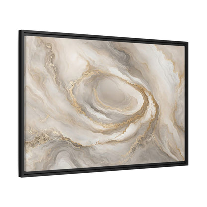 Side Mockup 13. Abstract Marble Swirl Neutral Gold Swirl shown as stretched canvas wall art