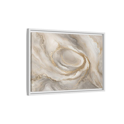 Side Mockup 1. Abstract Marble Swirl Neutral Gold Swirl shown as stretched canvas wall art
