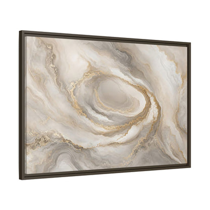 Main Mockup. Abstract Marble Swirl Neutral Gold Swirl shown as stretched canvas wall art