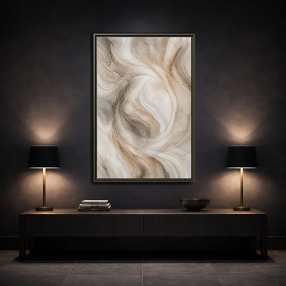 Mockup 3. Abstract Marble Swirl shown as framed canvas print