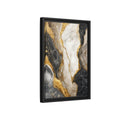 Side Mockup 6. Abstract Marble Texture Black White Gold shown as stretched canvas wall art