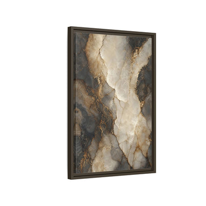 Side Mockup 2. Abstract Marble Texture Gold Marble shown as stretched canvas wall art