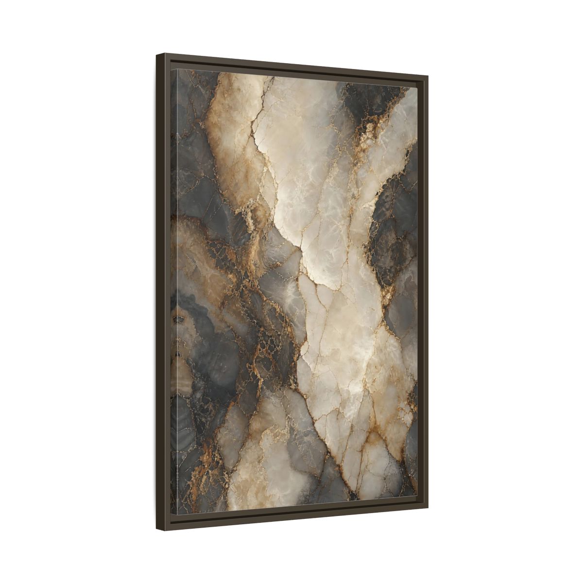 Side Mockup 11. Abstract Marble Texture Gold Marble shown as stretched canvas wall art