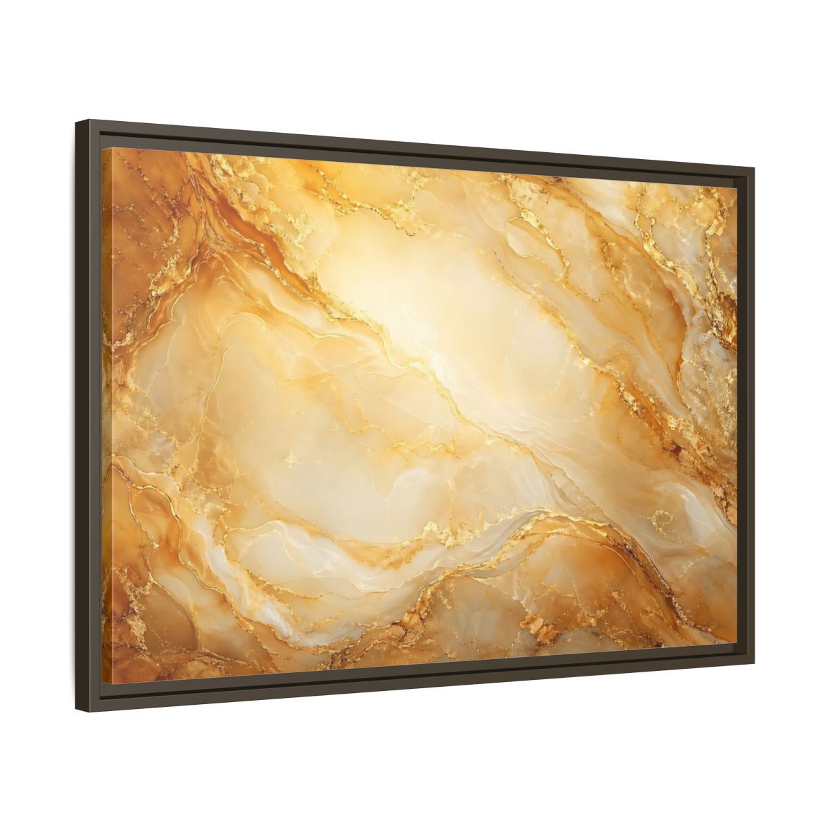 Side Mockup 11. Abstract Marble Texture Gold Marble shown as stretched canvas wall art