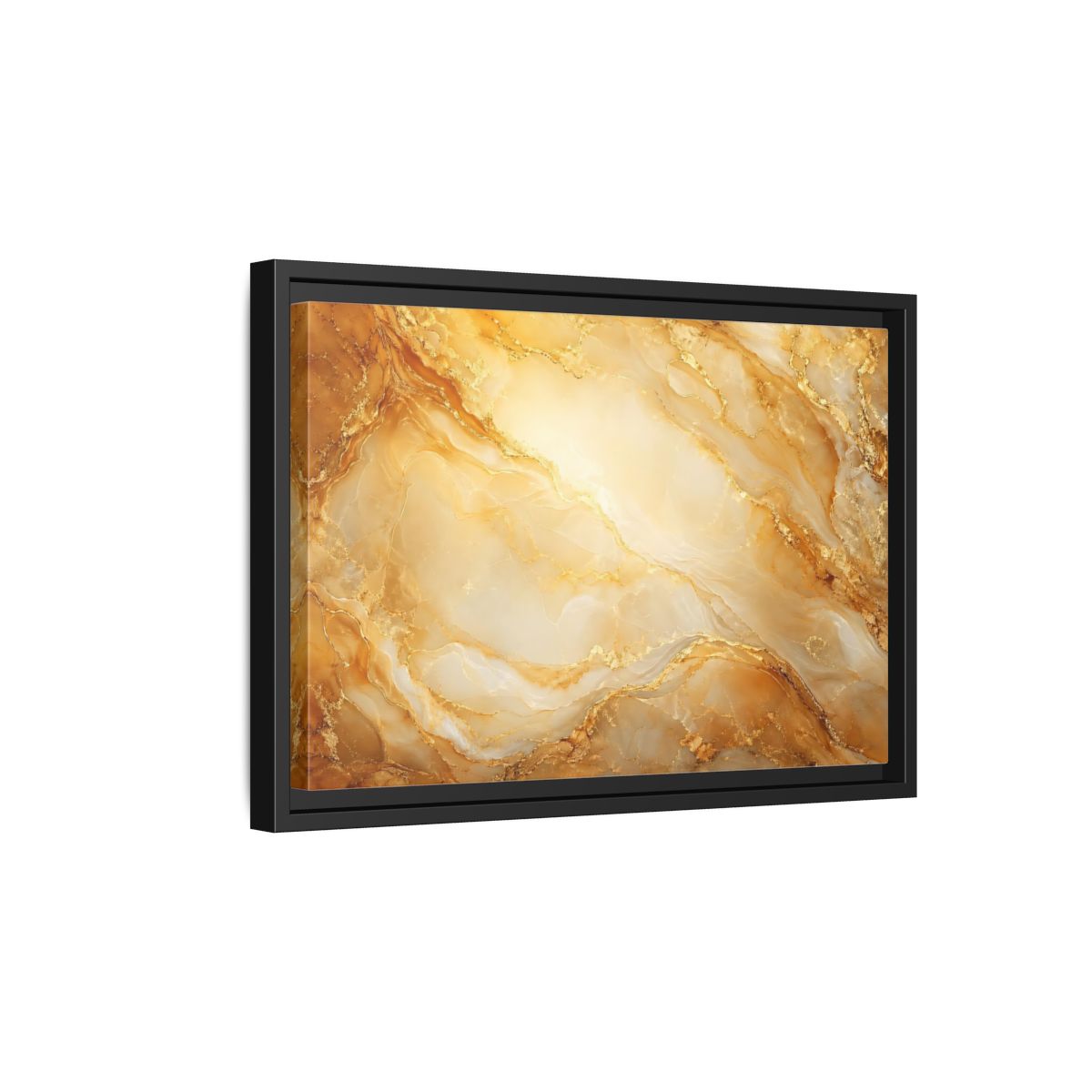 Side Mockup 6. Abstract Marble Texture Gold Marble shown as stretched canvas wall art