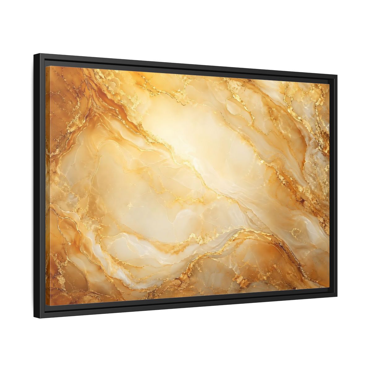 Side Mockup 14. Abstract Marble Texture Gold Marble shown as stretched canvas wall art