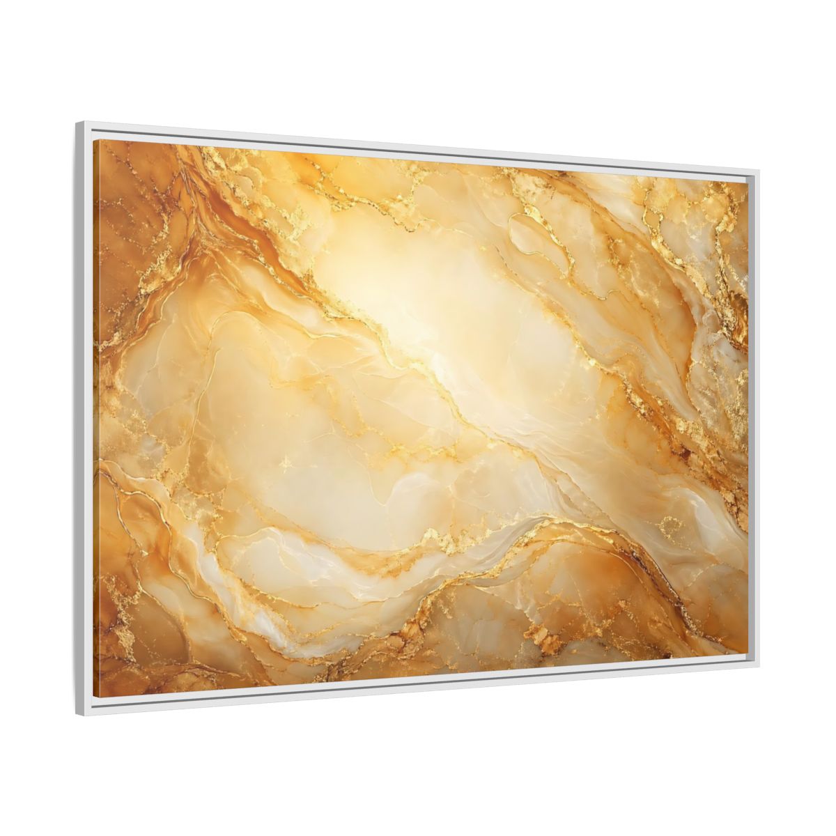 Side Mockup 7. Abstract Marble Texture Gold Marble shown as stretched canvas wall art