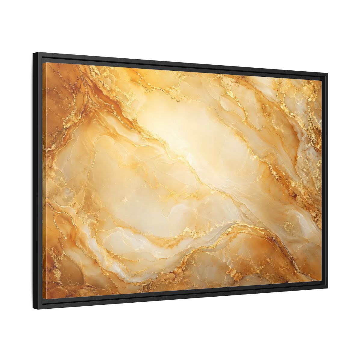 Side Mockup 13. Abstract Marble Texture Gold Marble shown as stretched canvas wall art