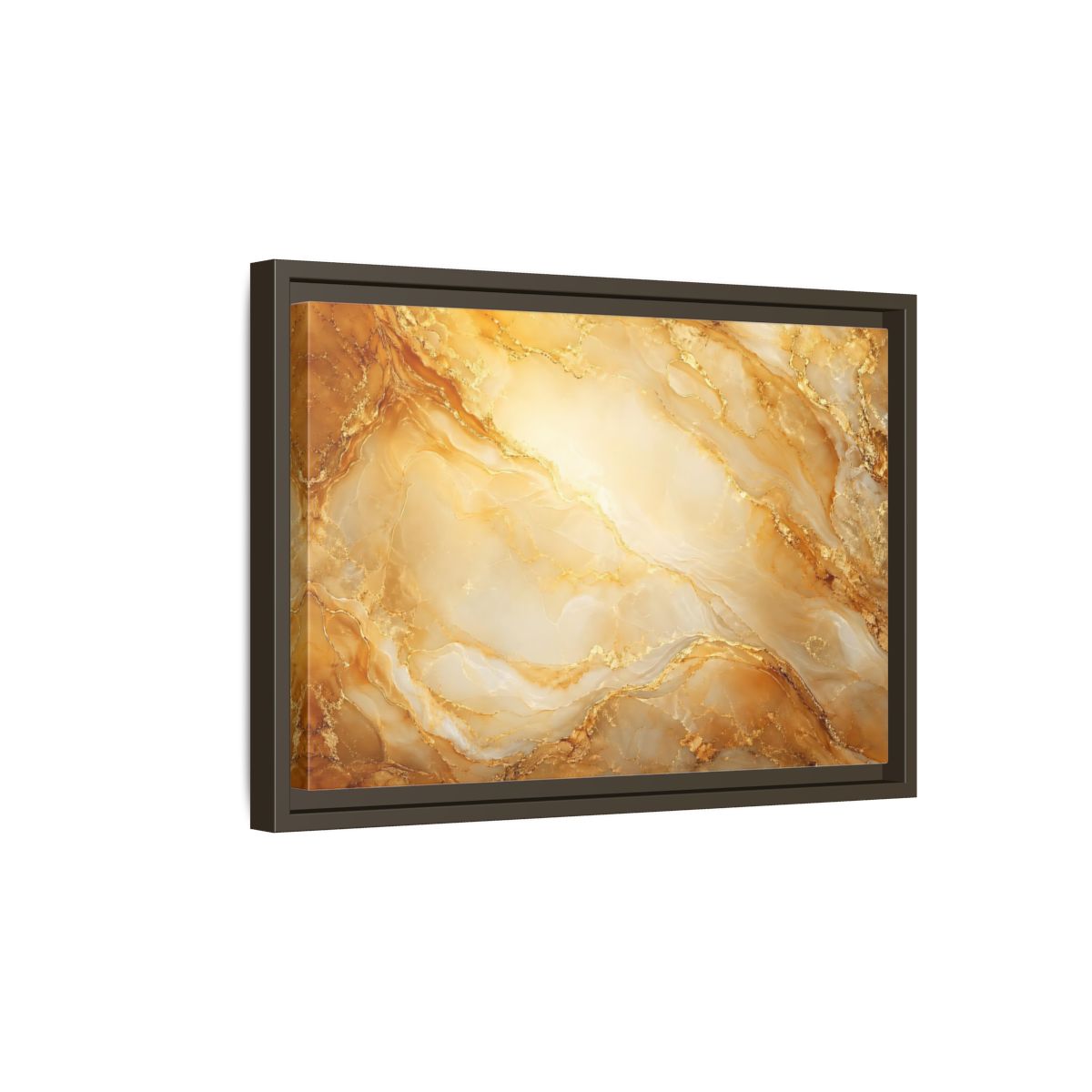 Side Mockup 5. Abstract Marble Texture Gold Marble shown as stretched canvas wall art