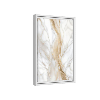Side Mockup 4. Abstract Marble Texture White Gold Marble shown as stretched canvas wall art