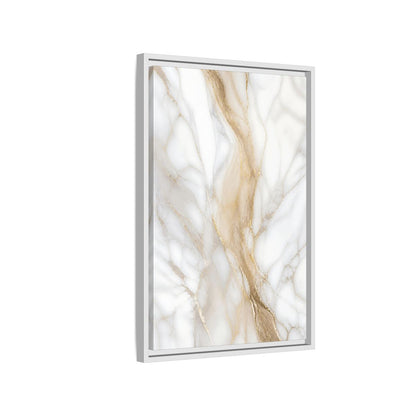 Side Mockup 1. Abstract Marble Texture White Gold Marble shown as stretched canvas wall art