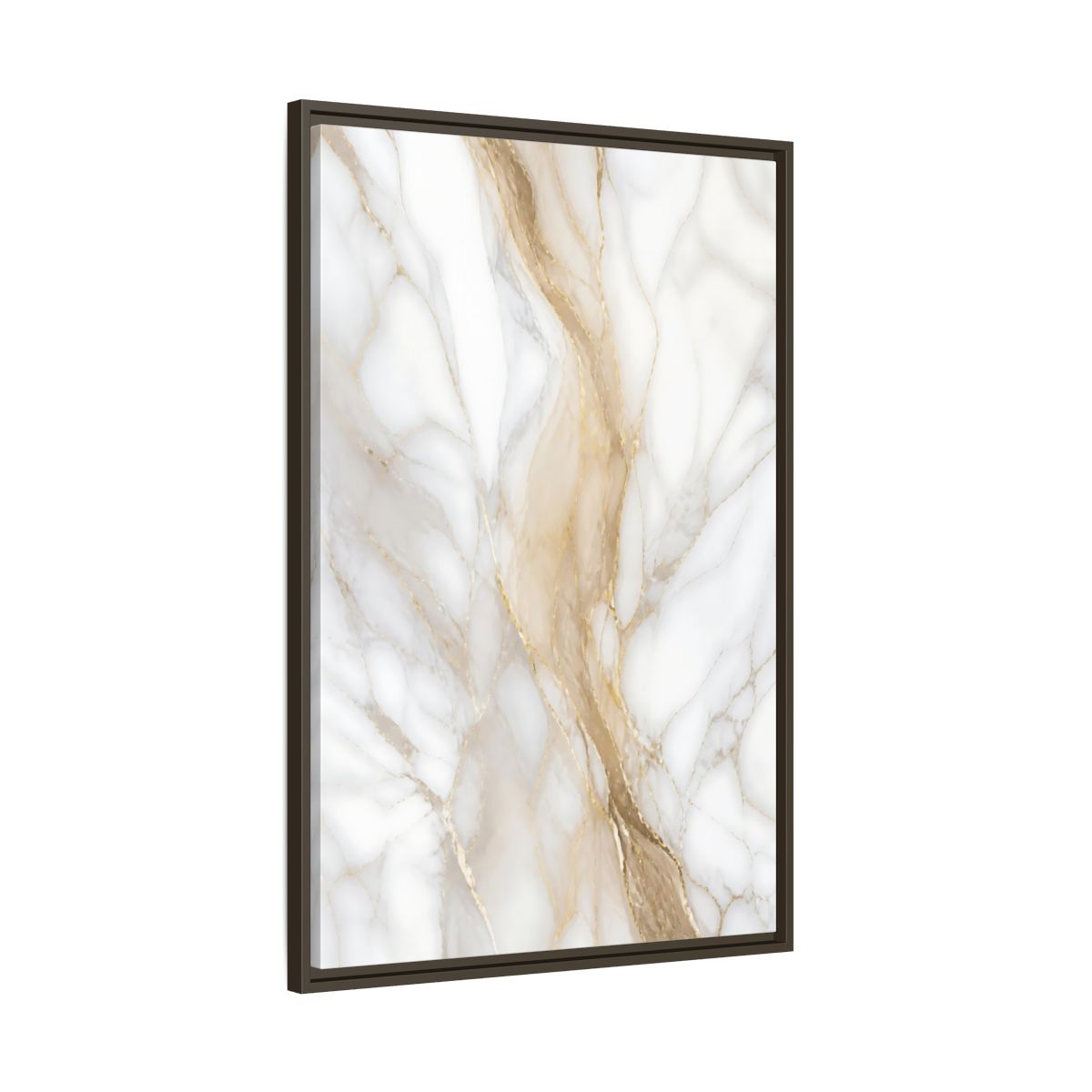 Main Mockup. Abstract Marble Texture White Gold Marble shown as stretched canvas wall art