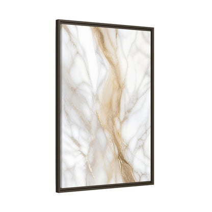 Main Mockup. Abstract Marble Texture White Gold Marble shown as stretched canvas wall art